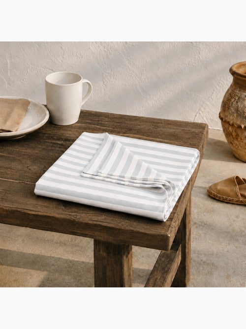 Toalha de mesa antimanchas em algodão com riscas largas - gamusi. - Kiabi