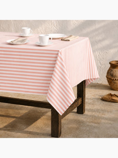 Toalha de mesa antimanchas em algodão com riscas largas - gamusi. - Kiabi Toalha de mesa antimanchas em algodão com riscas largas - gamusi. - Kiabi