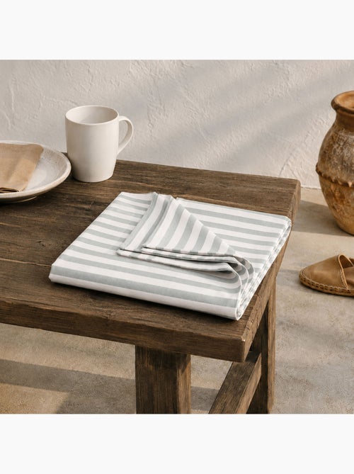 Toalha de mesa antimanchas em algodão com riscas largas - gamusi. - Kiabi