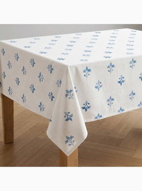Toalha de mesa antinódoas com estampado floral de estilo mediterrânico - Gamusi. - Kiabi