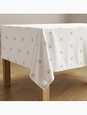 Toalha de mesa antinódoas com estampado floral de estilo mediterrânico - Gamusi.