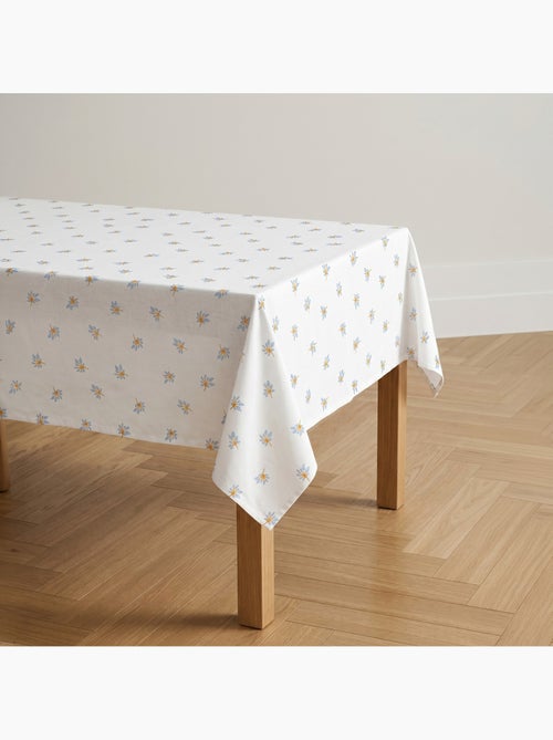 Toalha de mesa antinódoas com estampado floral de estilo mediterrânico - Gamusi. - Kiabi