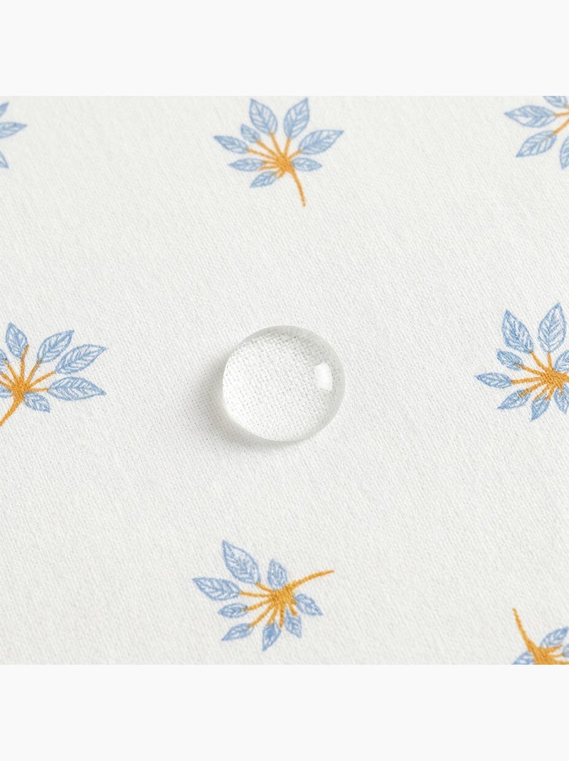 Toalha de mesa antinódoas com estampado floral de estilo mediterrânico - Gamusi. Branco - Kiabi