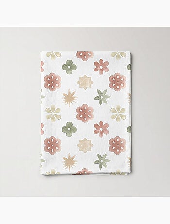 Toalha de mesa antinódoas com estampado floral de estilo mediterrânico - Gamusi.