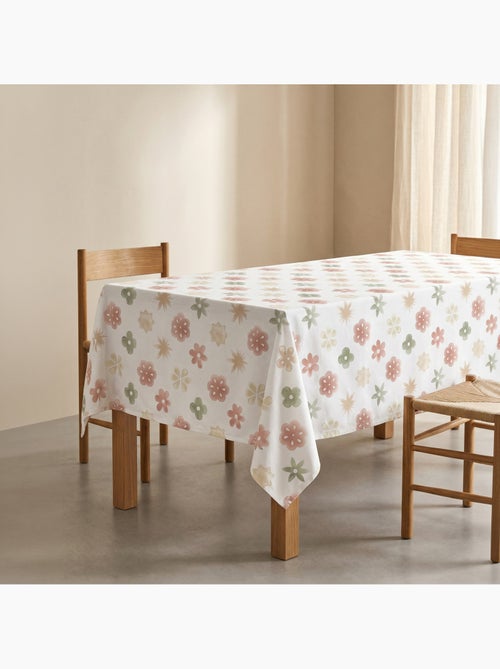 Toalha de mesa antinódoas com estampado floral de estilo mediterrânico - Gamusi. - Kiabi Toalha de mesa antinódoas com estampado floral de estilo mediterrânico - Gamusi. - Kiabi