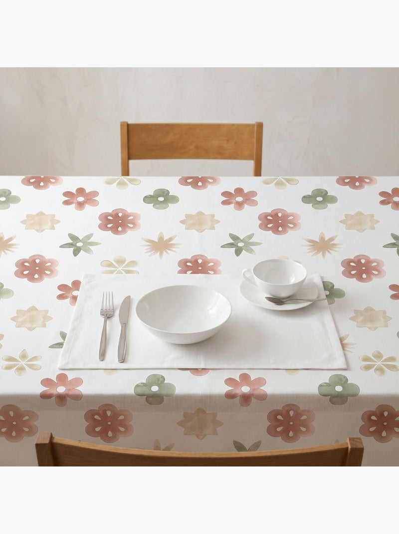 Toalha de mesa antinódoas com estampado floral de estilo mediterrânico - Gamusi. Multicolorido - Kiabi