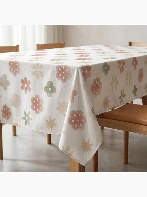 Toalha de mesa antinódoas com estampado floral de estilo mediterrânico - Gamusi. - Kiabi Toalha de mesa antinódoas com estampado floral de estilo mediterrânico - Gamusi. - Kiabi