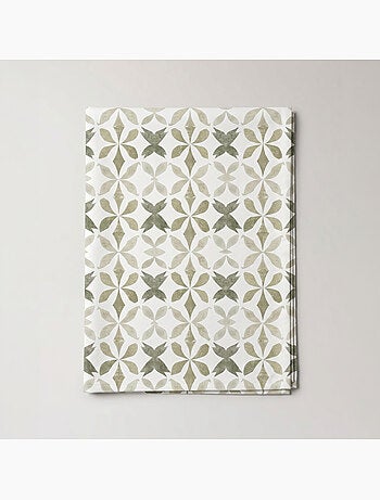 Toalha de mesa antinódoas com estampado geométrico de estilo mediterrânico - Gamusi.