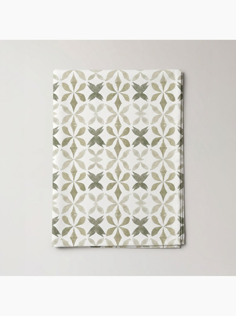 Toalha de mesa antinódoas com estampado geométrico de estilo mediterrânico - Gamusi. Verde - Kiabi