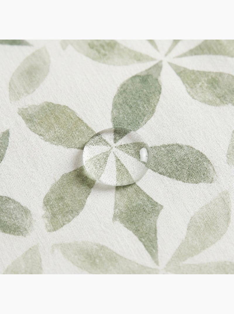 Toalha de mesa antinódoas com estampado geométrico de estilo mediterrânico - Gamusi. Verde - Kiabi