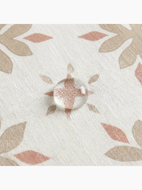 Toalha de mesa antinódoas com estampado geométrico floral de estilo mediterrânico - Gamusi. - Kiabi