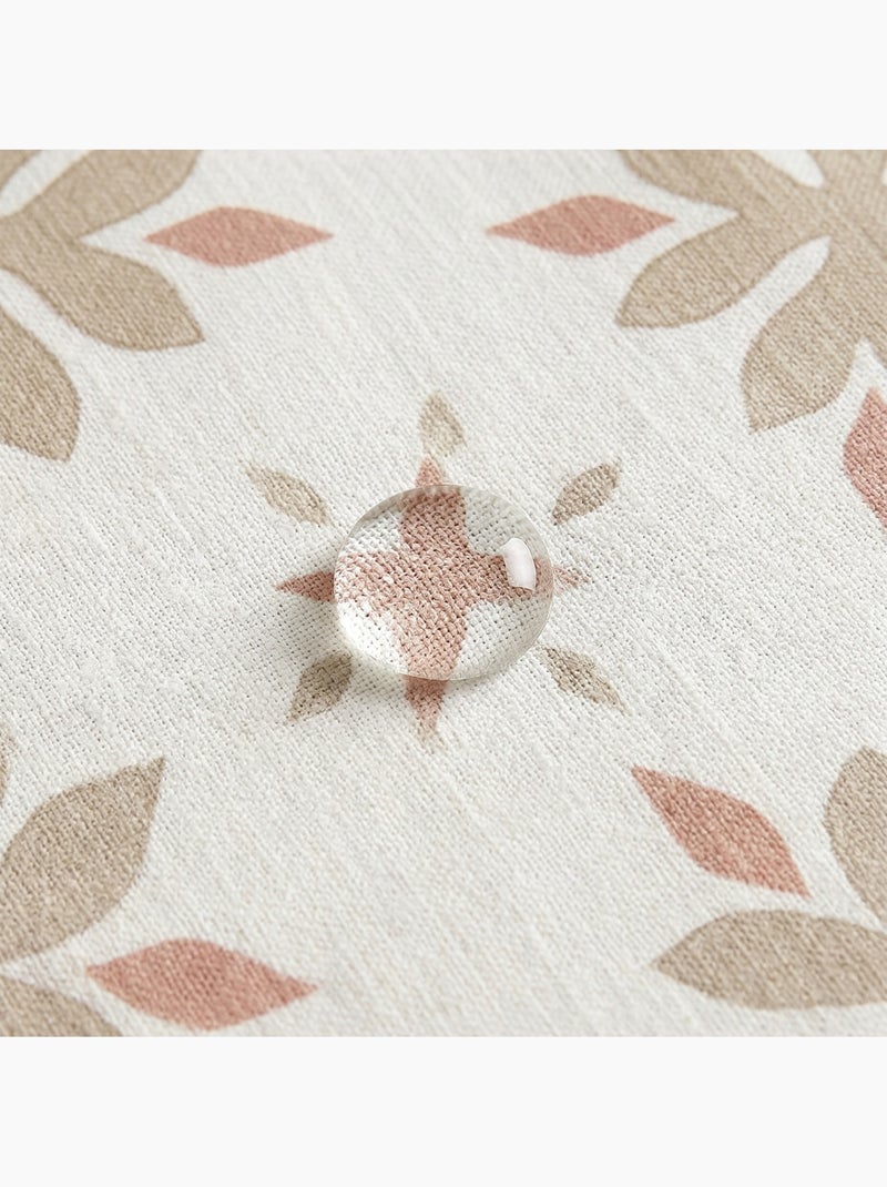 Toalha de mesa antinódoas com estampado geométrico floral de estilo mediterrânico - Gamusi. Tijolo - Kiabi