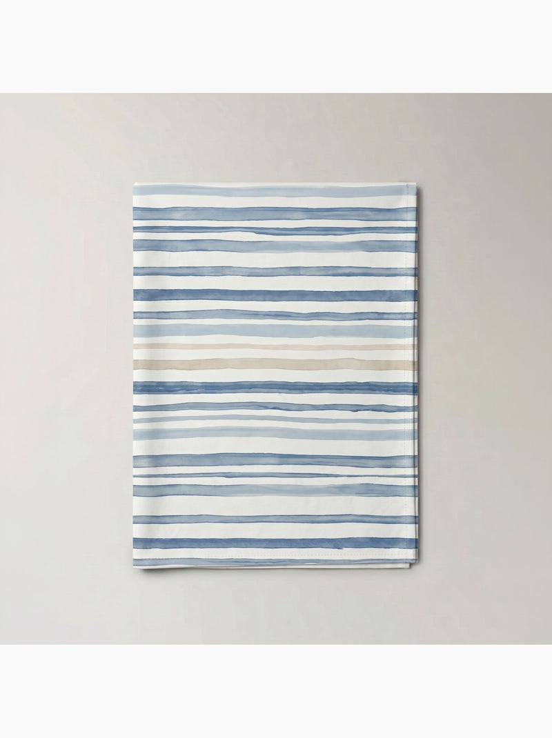 Toalha de mesa antinódoas com estampado mediterrânico às riscas - Gamusi. Azul - Kiabi