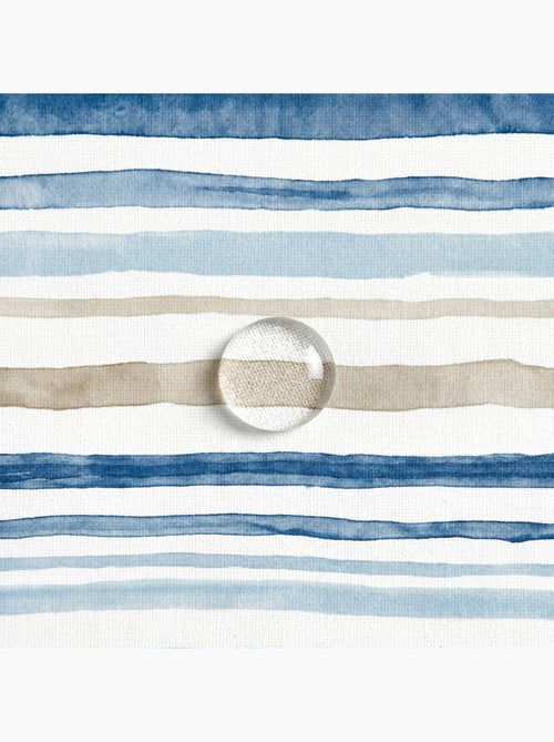 Toalha de mesa antinódoas com estampado mediterrânico às riscas - Gamusi. - Kiabi