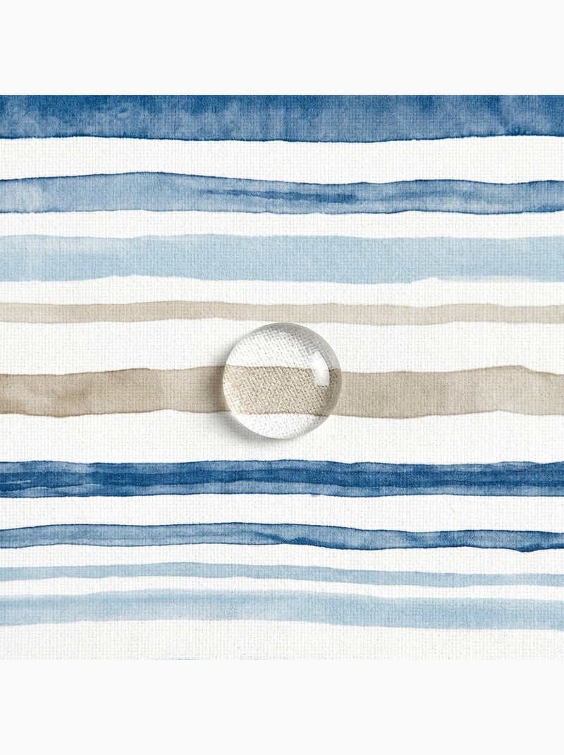 Toalha de mesa antinódoas com estampado mediterrânico às riscas - Gamusi. Azul - Kiabi