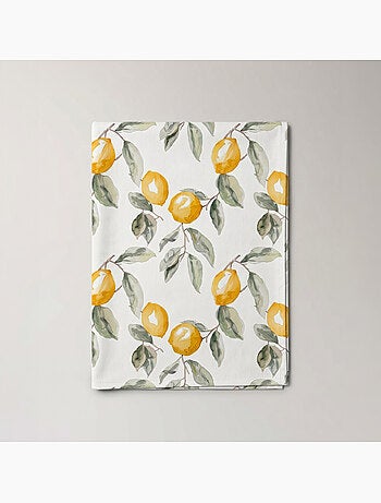 Toalha de mesa antinódoas com estampado mediterrânico de limões - Gamusi.