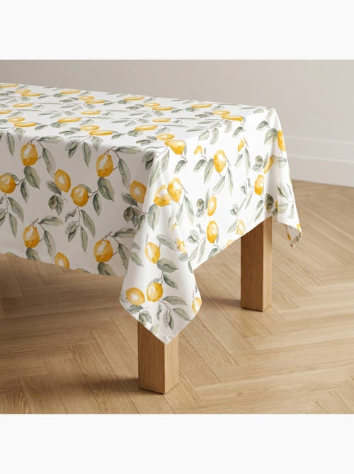 Toalha de mesa antinódoas com estampado mediterrânico de limões - Gamusi. - Kiabi