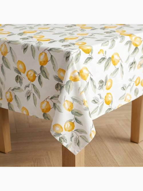Toalha de mesa antinódoas com estampado mediterrânico de limões - Gamusi. - Kiabi