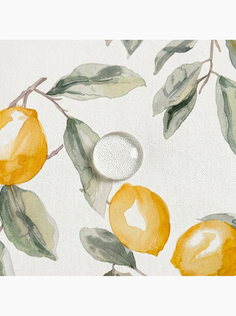 Toalha de mesa antinódoas com estampado mediterrânico de limões - Gamusi. Verde/Amarelo - Kiabi
