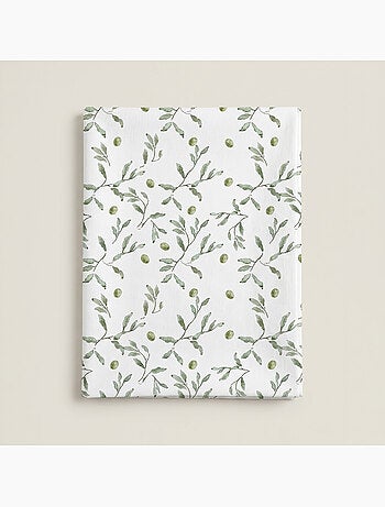 Toalha de mesa antinódoas com estampado mediterrânico de oliveiras - Gamusi.