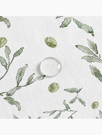 Toalha de mesa antinódoas com estampado mediterrânico de oliveiras - Gamusi.