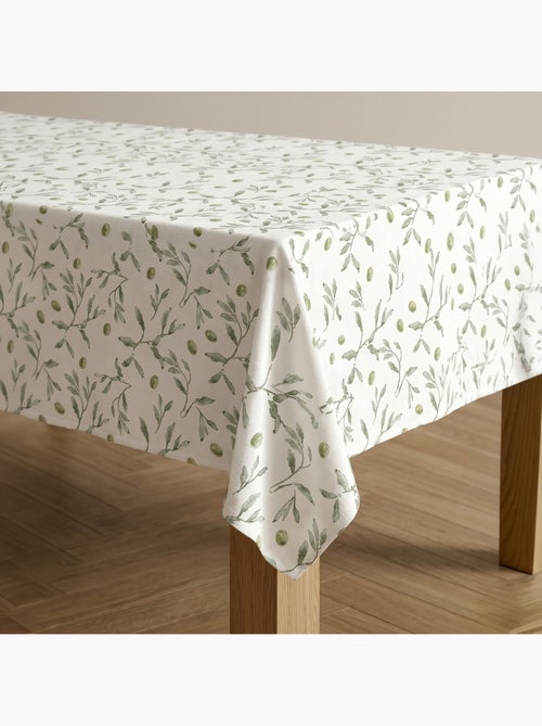 Toalha de mesa antinódoas com estampado mediterrânico de oliveiras - Gamusi. - Kiabi