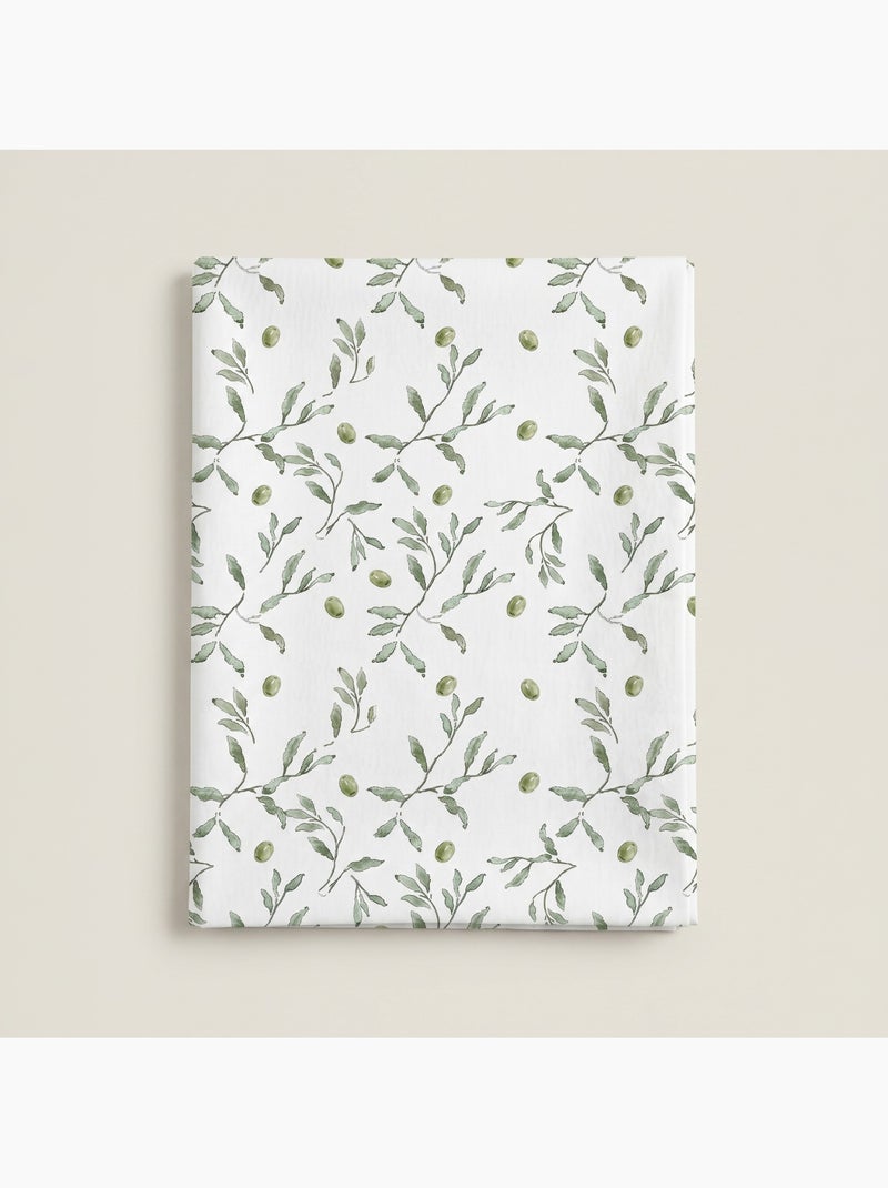 Toalha de mesa antinódoas com estampado mediterrânico de oliveiras - Gamusi. Verde - Kiabi