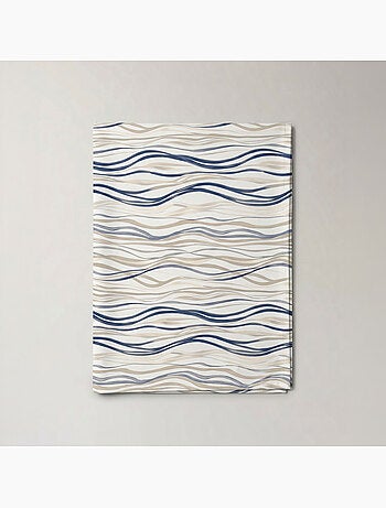 Toalha de mesa antinódoas com estampado mediterrânico de riscas assimétricas - Gamusi.