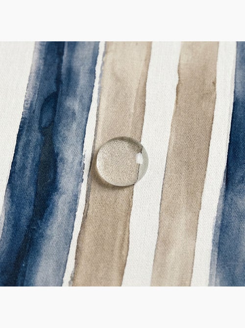Toalha de mesa antinódoas com estampado mediterrânico de riscas horizontais - Gamusi. - Kiabi
