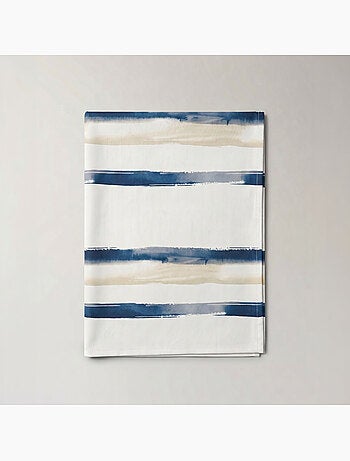 Toalha de mesa antinódoas com estampado mediterrânico de riscas largas - Gamusi.