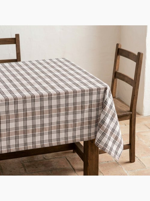 Toalha de mesa antinódoas com quadrados e riscas múltiplas, toque e caimento natural - Gamusi. - Kiabi Toalha de mesa antinódoas com quadrados e riscas múltiplas, toque e caimento natural - Gamusi. - Kiabi