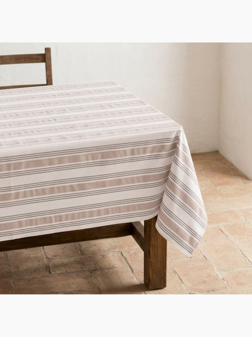Toalha de mesa antinódoas com riscas múltiplas, toque e caimento natural - Gamusi. - Kiabi