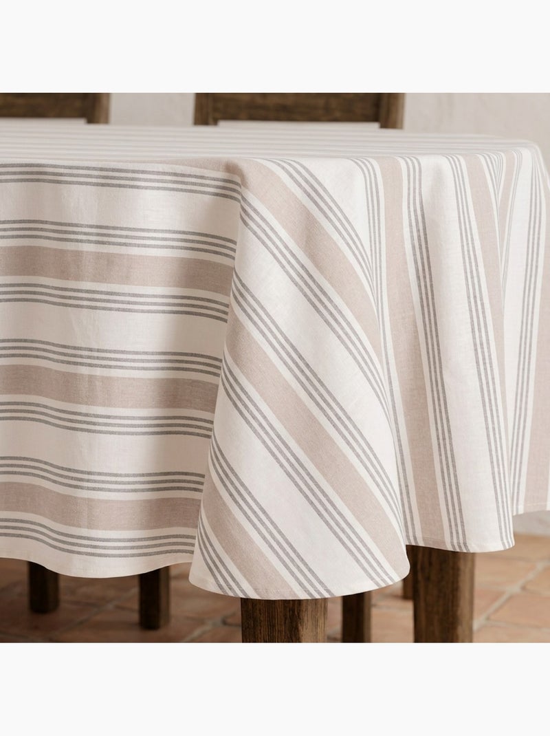 Toalha de mesa antinódoas com riscas múltiplas, toque e caimento natural - Gamusi. Toupe - Kiabi