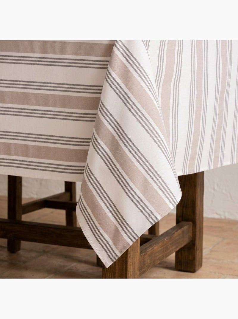 Toalha de mesa antinódoas com riscas múltiplas, toque e caimento natural - Gamusi. Toupe - Kiabi