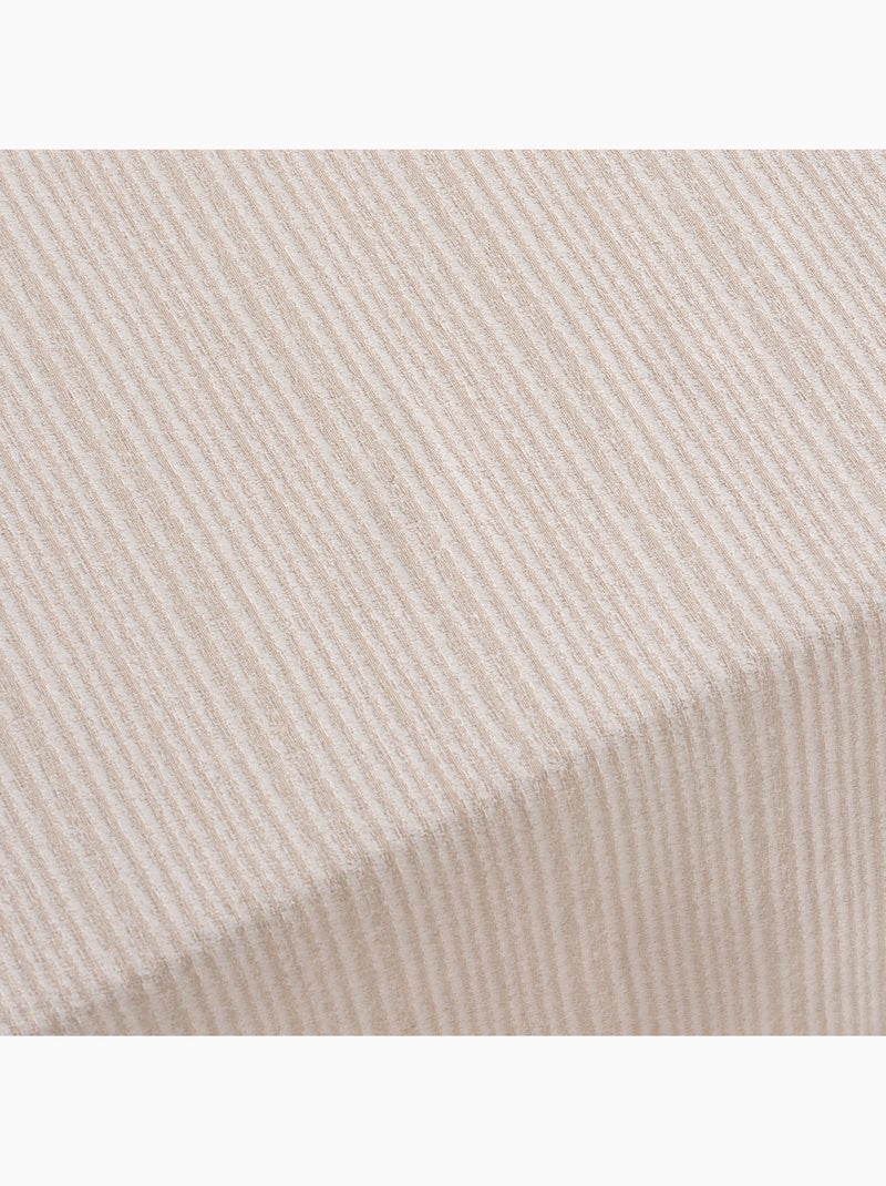 Toalha de mesa antinódoas com tecido texturizado às riscas finas - Gamusi. Linho - Kiabi