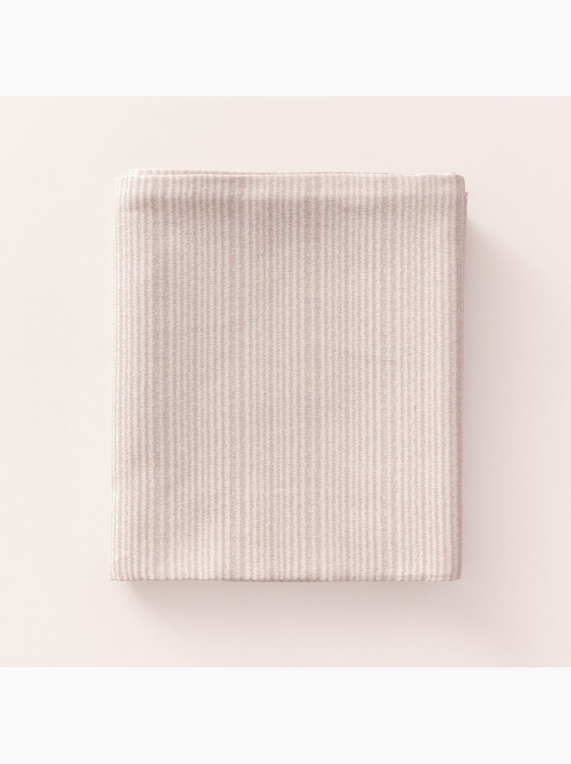 Toalha de mesa antinódoas com tecido texturizado às riscas finas - Gamusi. Linho - Kiabi