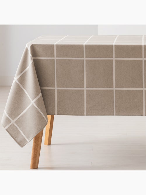 Toalha de mesa antinódoas com tecido texturizado e quadrados grandes - Gamusi. - Kiabi Toalha de mesa antinódoas com tecido texturizado e quadrados grandes - Gamusi. - Kiabi