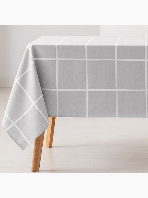 Toalha de mesa antinódoas com tecido texturizado e quadrados grandes - Gamusi. - Kiabi Toalha de mesa antinódoas com tecido texturizado e quadrados grandes - Gamusi. - Kiabi