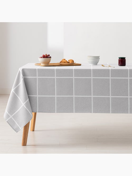 Toalha de mesa antinódoas com tecido texturizado e quadrados grandes - Gamusi. - Kiabi Toalha de mesa antinódoas com tecido texturizado e quadrados grandes - Gamusi. - Kiabi
