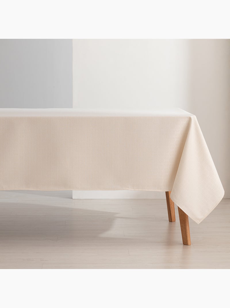 Toalha de mesa antinódoas com tecido texturizado em favo de mel - Gamusi. Ouro - Kiabi