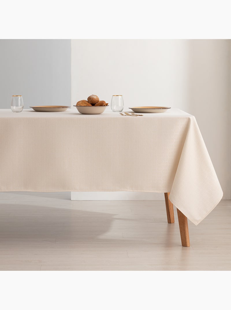 Toalha de mesa antinódoas com tecido texturizado em favo de mel - Gamusi. Ouro - Kiabi