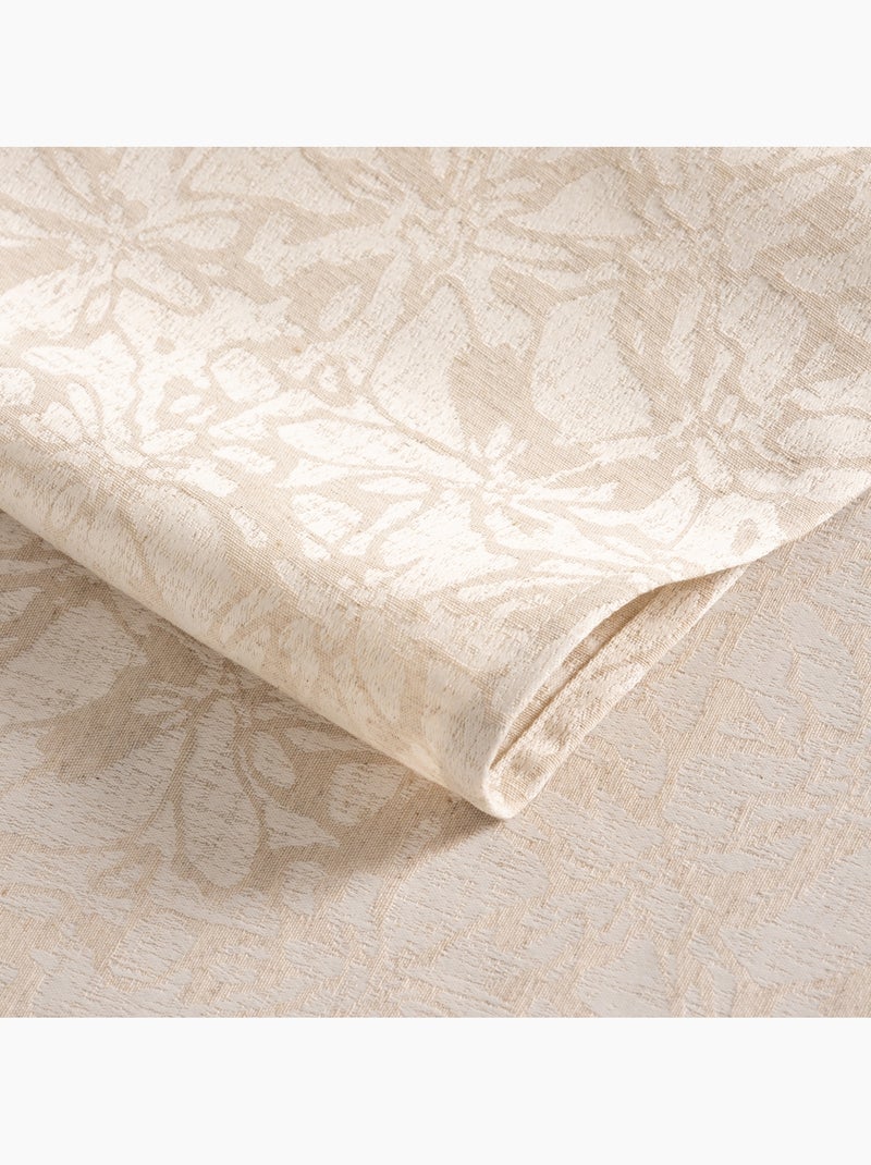 Toalha de mesa antinódoas com tecido texturizado floral - Gamusi. Bege - Kiabi