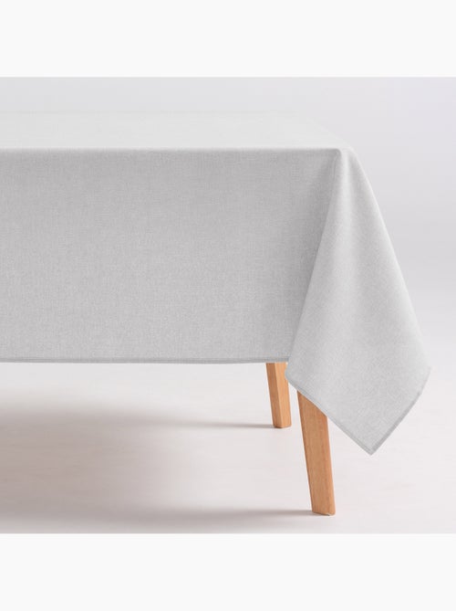 Toalha de mesa antinódoas de algodão, lisa e mesclada, com caimento natural - Gamusi. - Kiabi