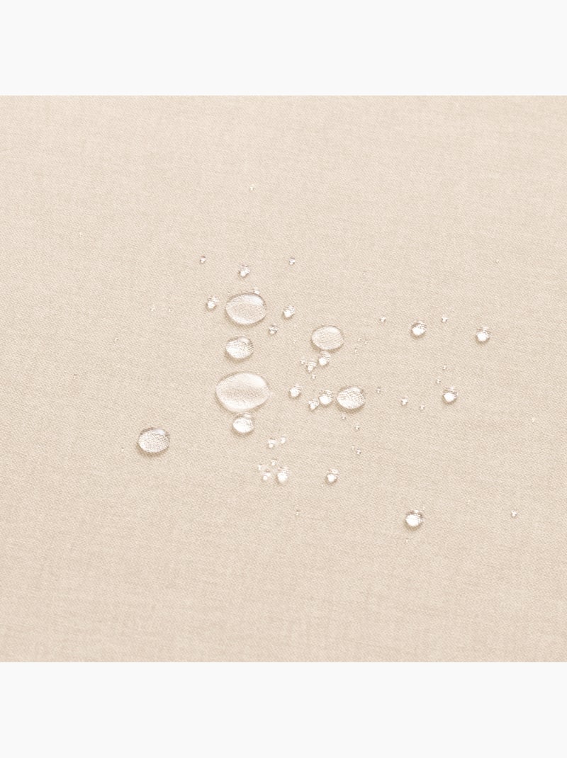 Toalha de mesa antinódoas de algodão, lisa e mesclada, com caimento natural - Gamusi. Creme - Kiabi