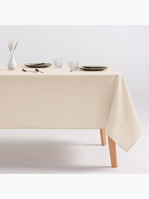 Toalha de mesa antinódoas de algodão, lisa e mesclada, com caimento natural - Gamusi. - Kiabi Toalha de mesa antinódoas de algodão, lisa e mesclada, com caimento natural - Gamusi. - Kiabi