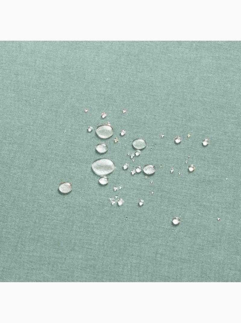 Toalha de mesa antinódoas de algodão, lisa e mesclada, com caimento natural - Gamusi. Verde-água - Kiabi