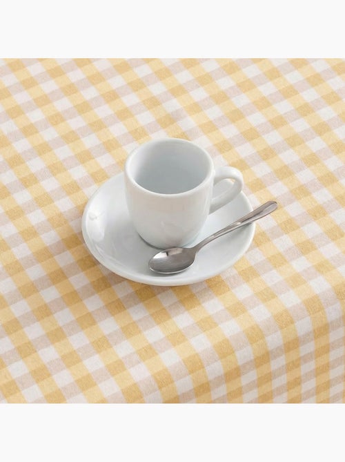 Toalha de mesa antinódoas em xadrez vichy, algodão tecido e toque natural - Gamusi. - Kiabi