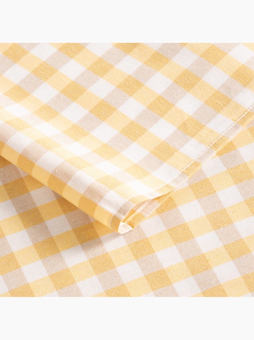 Toalha de mesa antinódoas em xadrez vichy, algodão tecido e toque natural - Gamusi. - Kiabi