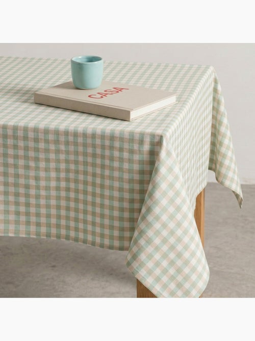 Toalha de mesa antinódoas em xadrez vichy, algodão tecido e toque natural - Gamusi. - Kiabi Toalha de mesa antinódoas em xadrez vichy, algodão tecido e toque natural - Gamusi. - Kiabi