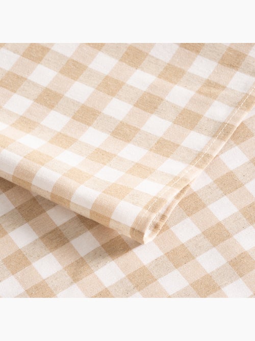 Toalha de mesa antinódoas em xadrez vichy, algodão tecido e toque natural - Gamusi. - Kiabi